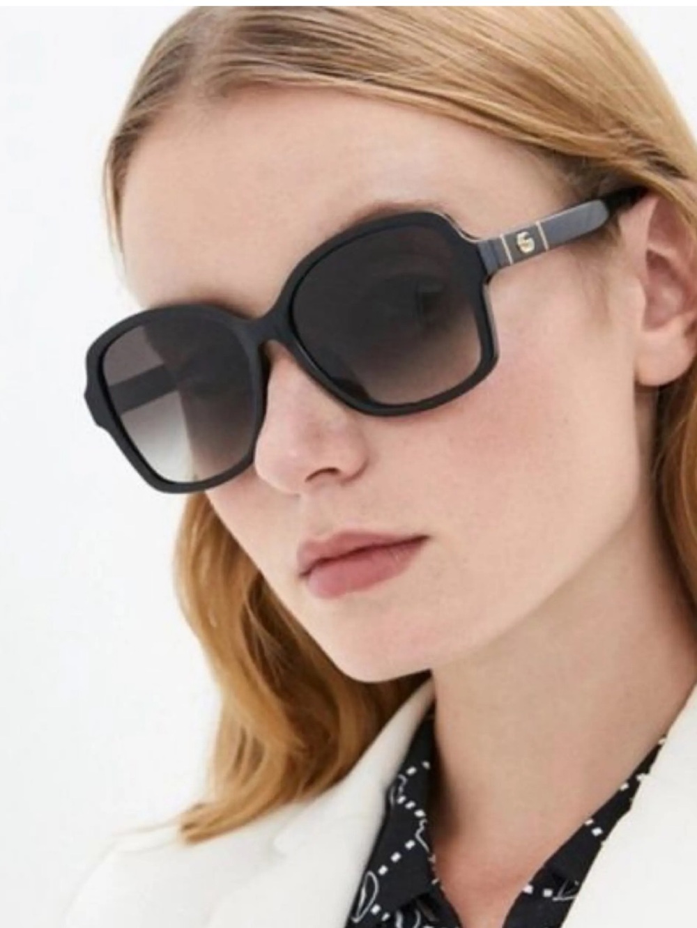 Gucci Black Gradient Butterfly Sunglasses with Gold Logo Accent